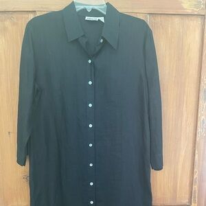 Chicos Design Black Linen Duster Size Small/Medium